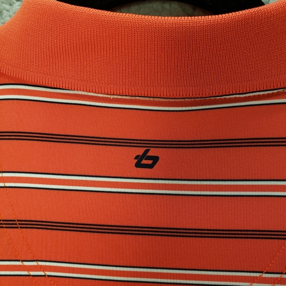 Bolle Golf Tech Pull Over Red, Blu & White Striped Polo Shirt Sz L. - Picture 10 of 10